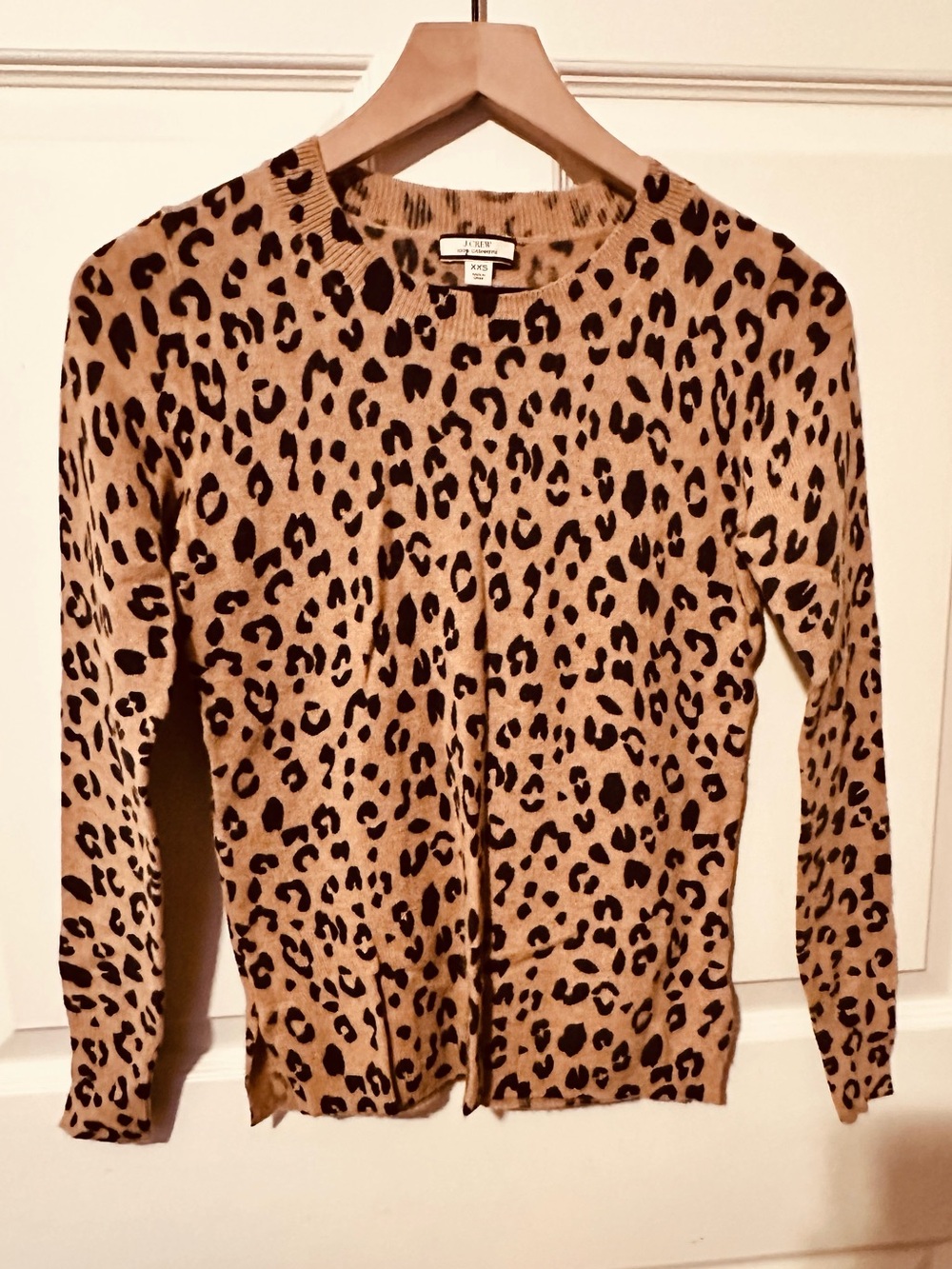 J. Crew | Sweater | J. Crew Sweater Leopard Print Crewneck | Camel with Black
